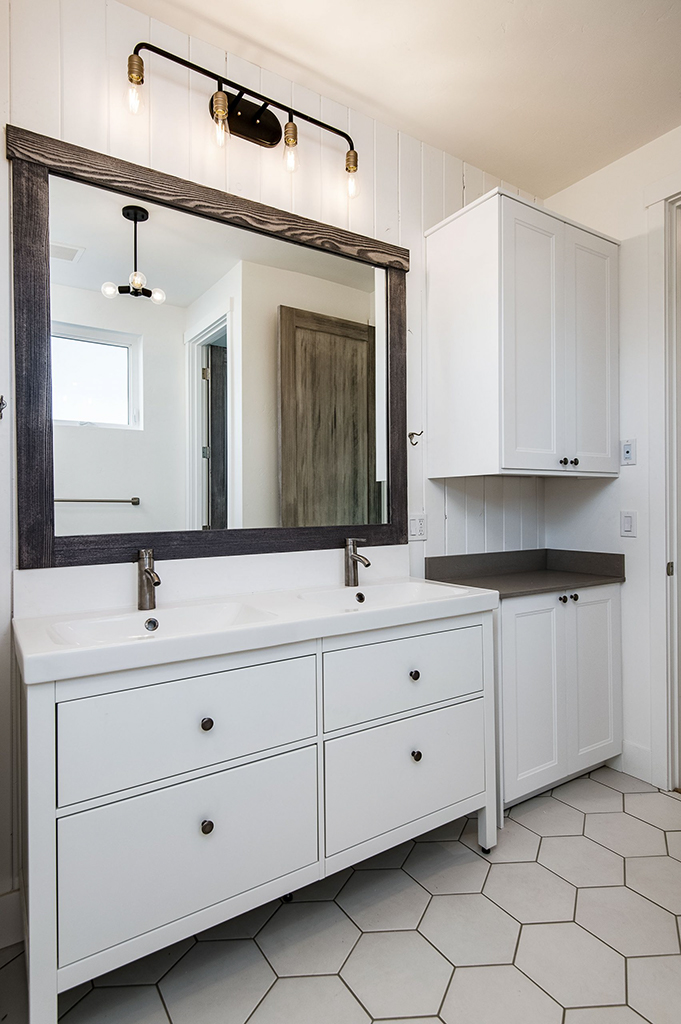 Kensington Mirror Pottery barn bathroom remodel 